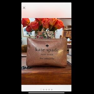 Kate Spade Shimmering Pink Cosmetic Bag